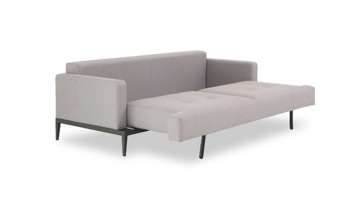 Jennifer Italia Caractere 2-Seater Convertible Fabric Sleeper Sofa in Gray