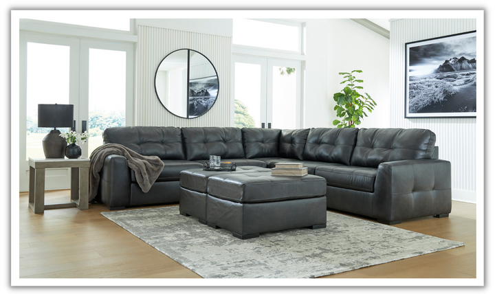 Modern Heritage Brindley Pier Sectional Sofa with Ottoman-Jennifer Furniture