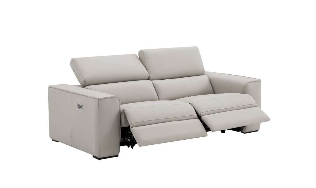 Jennifer Italia Incanto 2-seater Leather Power Recliner Loveseat with Storage Console