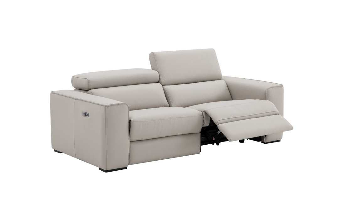 Jennifer Italia Incanto 2-seater Leather Power Recliner Loveseat with Storage Console