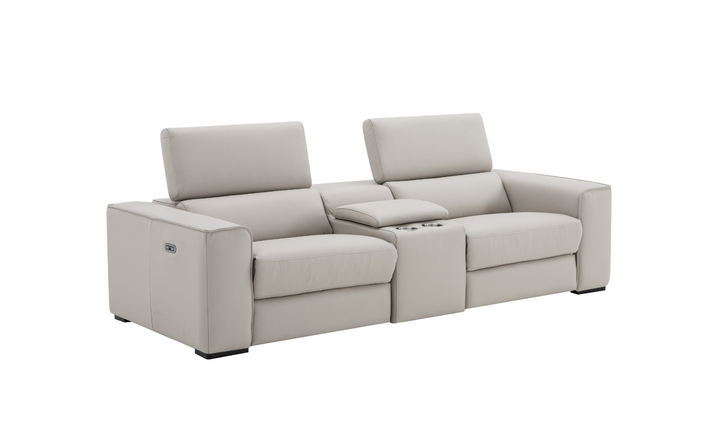 Jennifer Italia Incanto 2-seater Leather Power Recliner Loveseat with Storage Console