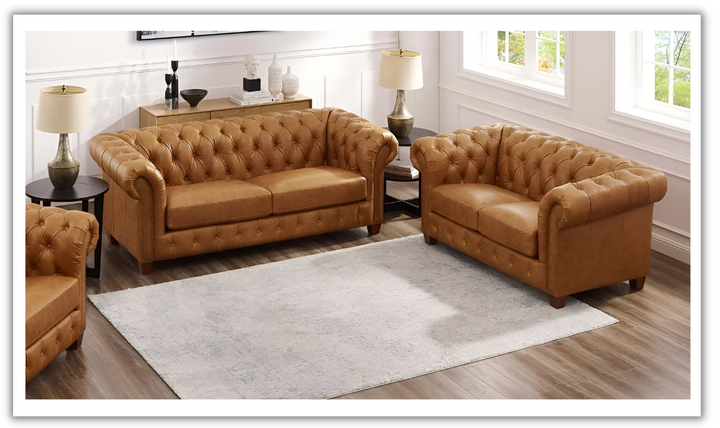 Kingston Waxy Pull-up Leather Living Room Set