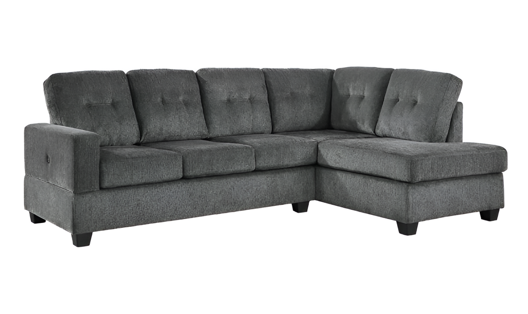 Modern Heritage Kitler 2-Piece Sectional Sofa in Smoke