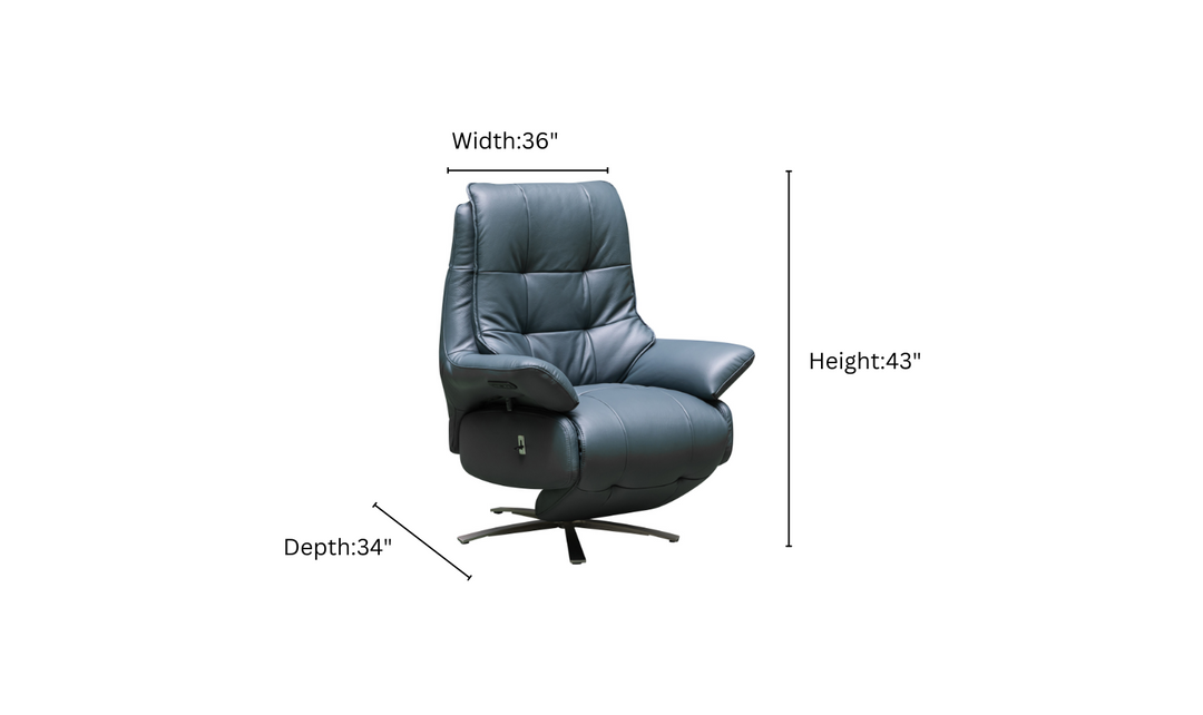 Klaussner Eterna Burnie Swivel Power Recliner Lift Chair in Blue