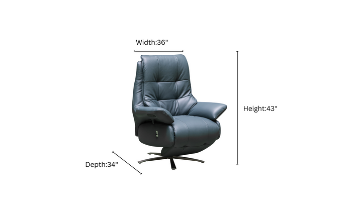 Klaussner Eterna Burnie Swivel Power Recliner Lift Chair in Blue