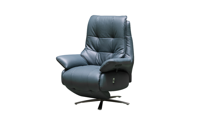 Klaussner Eterna Burnie Swivel Power Recliner Lift Chair in Blue