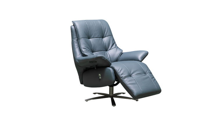 Klaussner Eterna Burnie Swivel Power Recliner Lift Chair in Blue