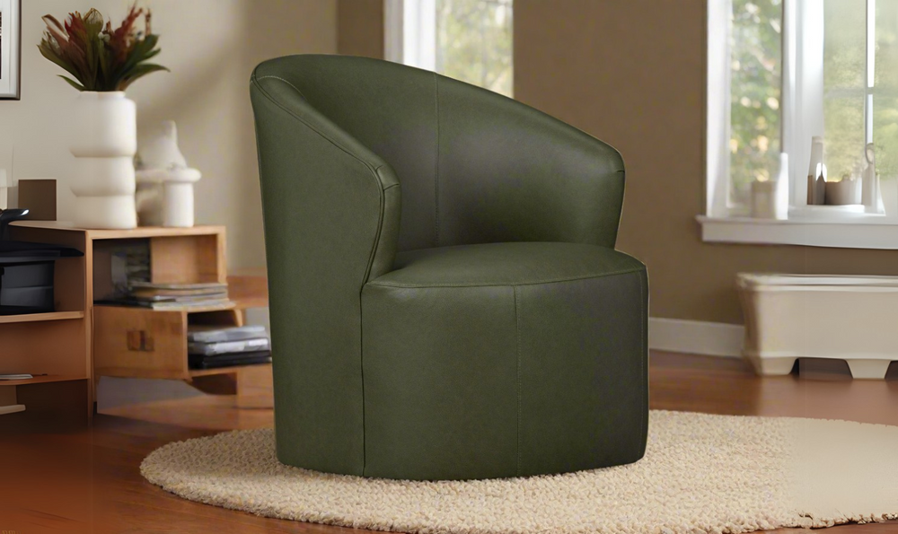 Klaussner Ivy Green Swivel Chair with Ultralux Cushion