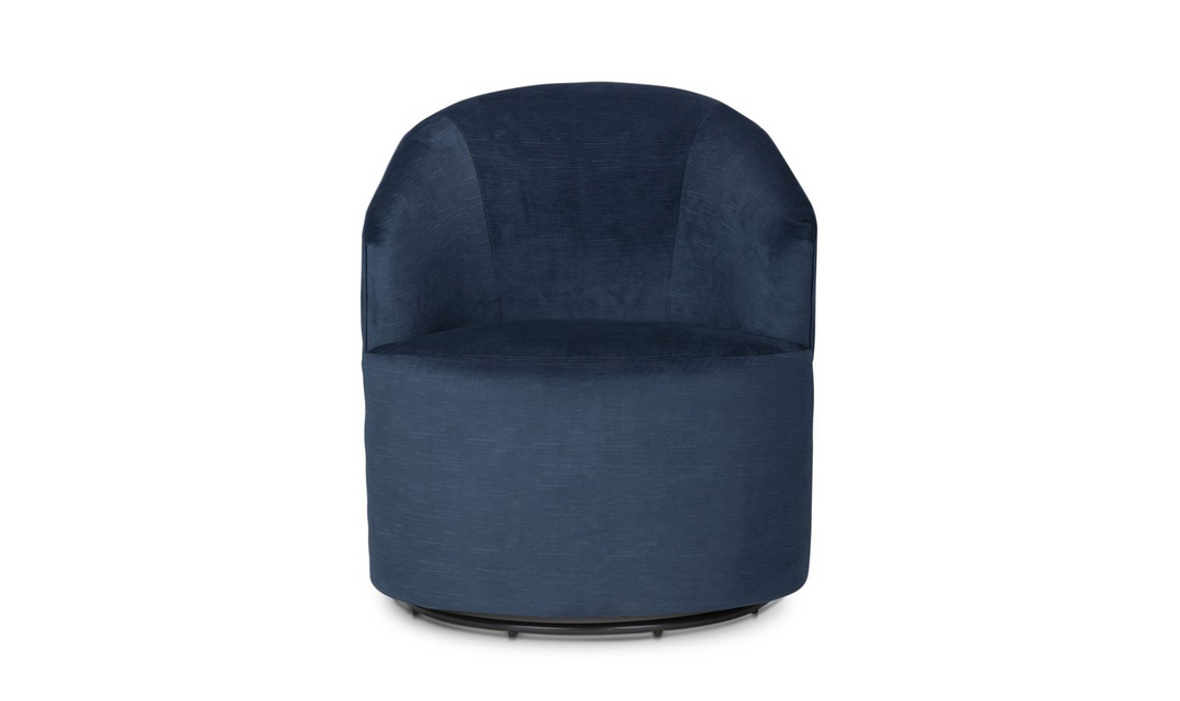 Klaussner Ivy Swivel Chair with Rounded Arms and Ultralux Cushion (Fabric/Leather)