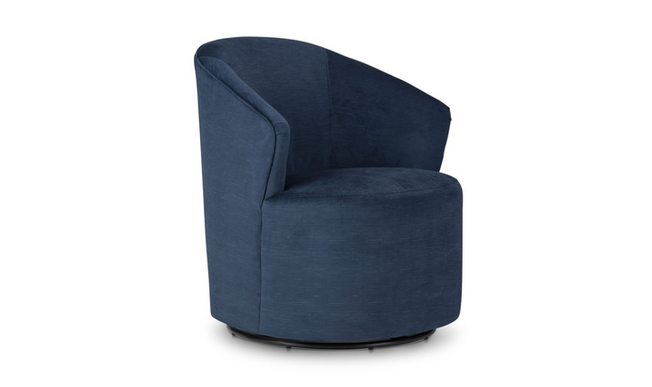 Klaussner Ivy Swivel Chair with Rounded Arms and Ultralux Cushion (Fabric/Leather)