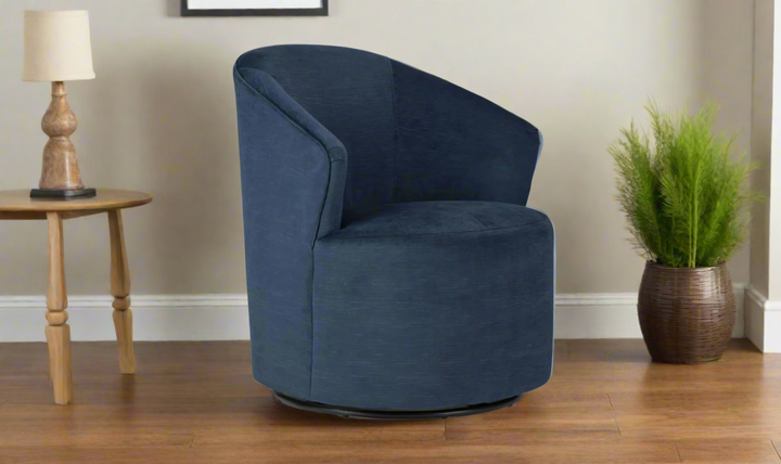 Klaussner Ivy Swivel Chair with Rounded Arms and Ultralux Cushion (Fabric/Leather)