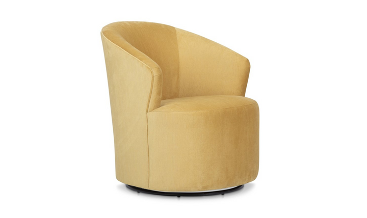 Klaussner Ivy Swivel Chair with Rounded Arms and Ultralux Cushion (Fabric/Leather)