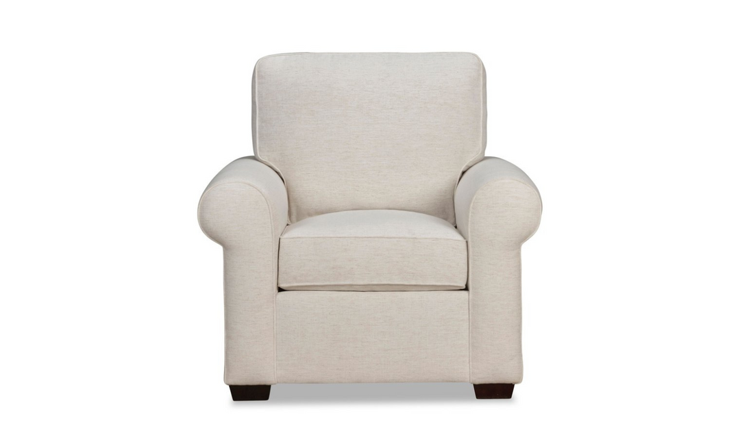 Klaussner Kate Accent White Chair with Track Arms (Fabric/Leather)-Jennifer Furniture