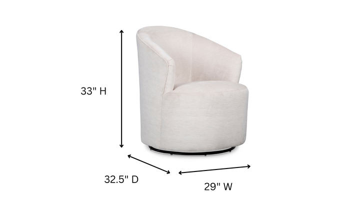 Klaussner Ivy Swivel Chair with Rounded Arms and Ultralux Cushion (Fabric/Leather)-Jennifer Furniture