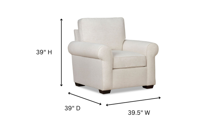 Klaussner Kate Accent White Chair with Track Arms (Fabric/Leather)-Jennifer Furniture