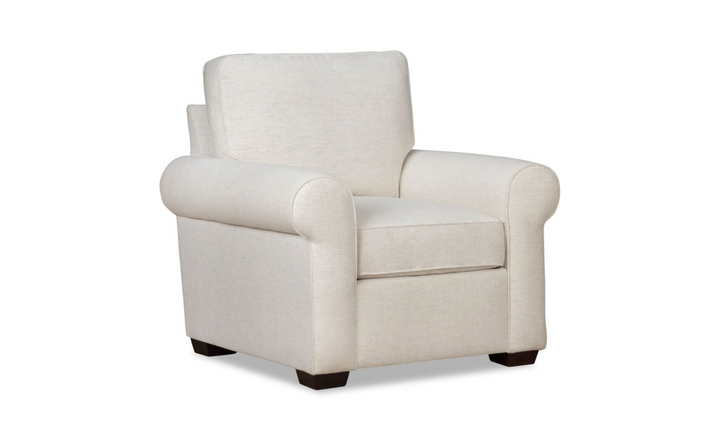 Klaussner Kate Accent White Chair with Track Arms (Fabric/Leather)-Jennifer Furniture