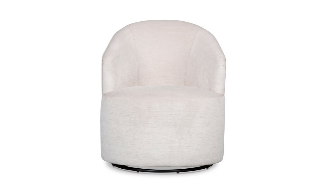 Klaussner Ivy Swivel Chair with Rounded Arms and Ultralux Cushion (Fabric/Leather)-Jennifer Furniture