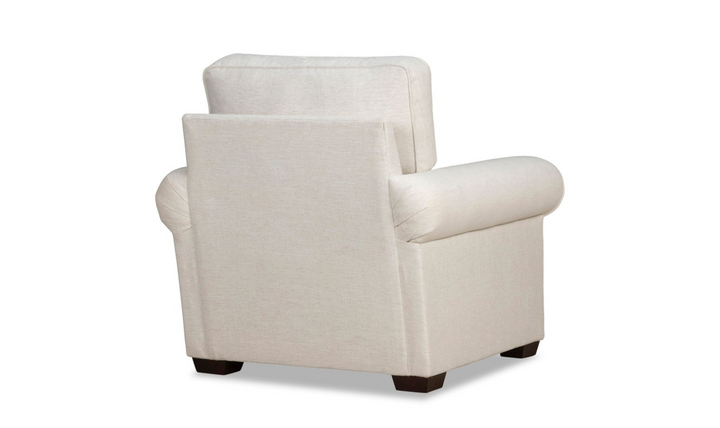 Klaussner Kate Accent White Chair with Track Arms (Fabric/Leather)-Jennifer Furniture