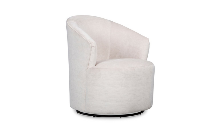 Klaussner Ivy Swivel Chair with Rounded Arms and Ultralux Cushion (Fabric/Leather)