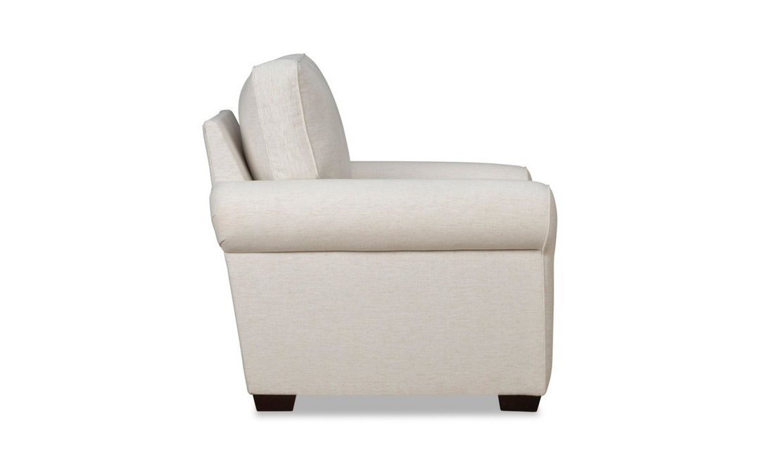 Klaussner Kate Accent White Chair with Track Arms (Fabric/Leather)