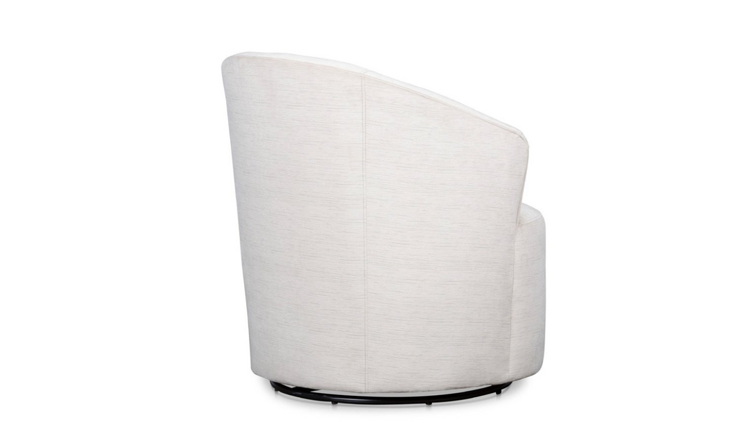 Klaussner Ivy Swivel Chair with Rounded Arms and Ultralux Cushion (Fabric/Leather)