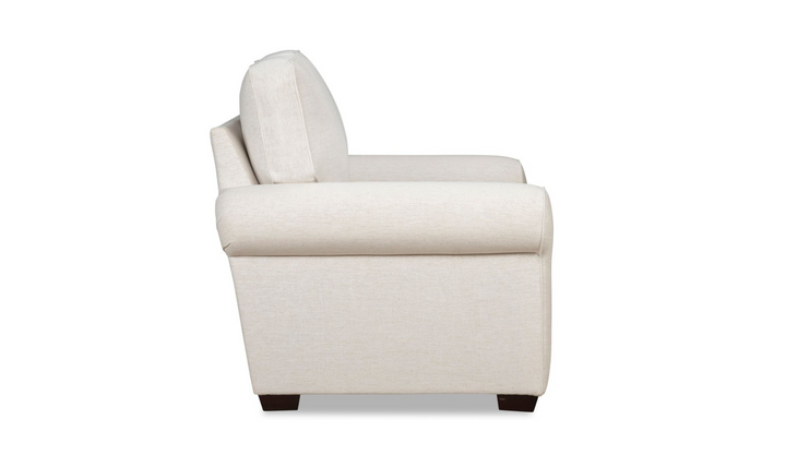 Klaussner Kate Modern Fabric White Loveseat with Track Arms