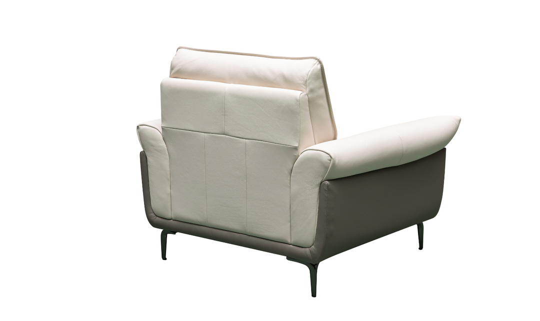 Klaussner Roma Vento Leather Accent Chair in White