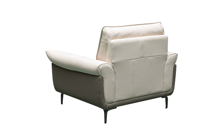 Klaussner Roma Vento Leather Accent Chair in White