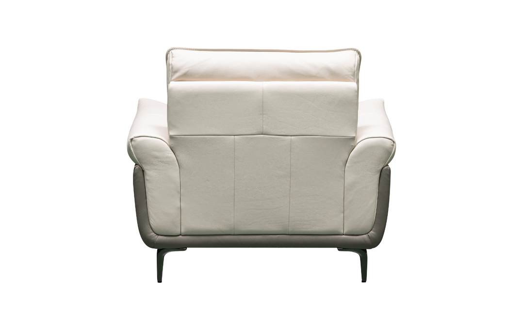 Klaussner Roma Vento Leather Accent Chair in White