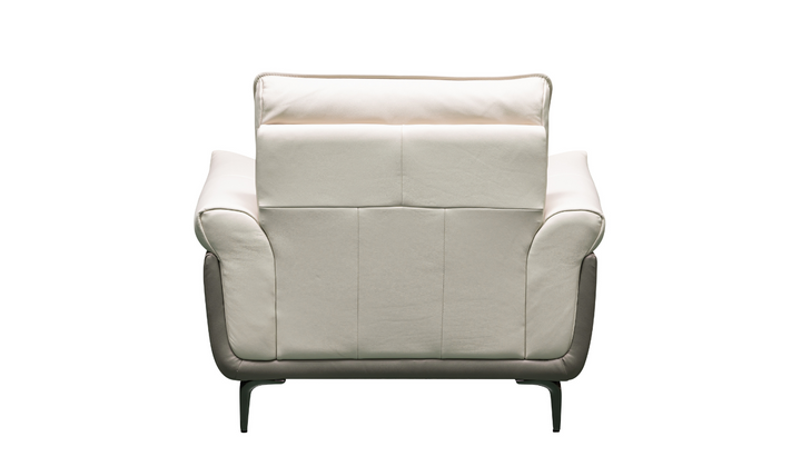 Klaussner Roma Vento Leather Accent Chair in White