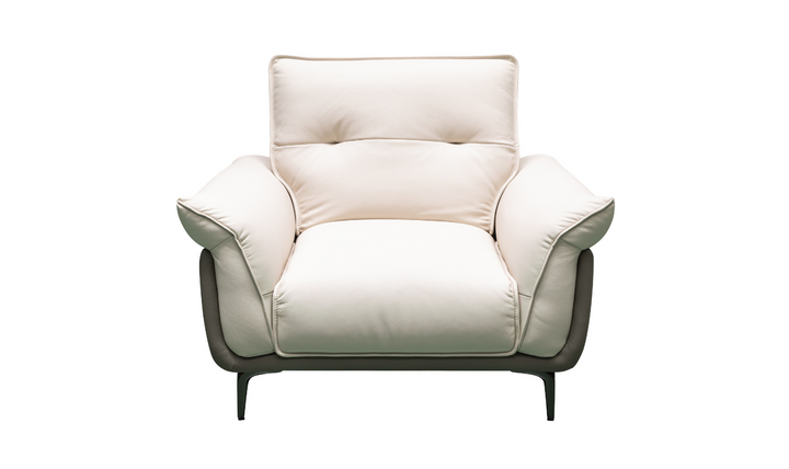 Klaussner Roma Vento Leather Accent Chair in White