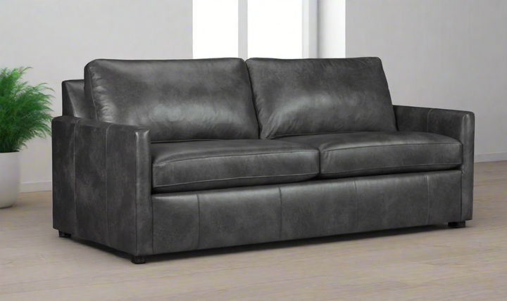 Klaussner Savannah Modern Square Arms Sofa (Fabric/Leather)