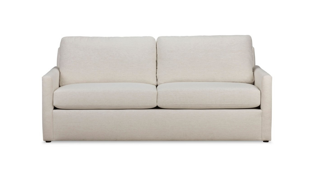 Klaussner Savannah Modern Square Arms Sofa (Fabric/Leather)