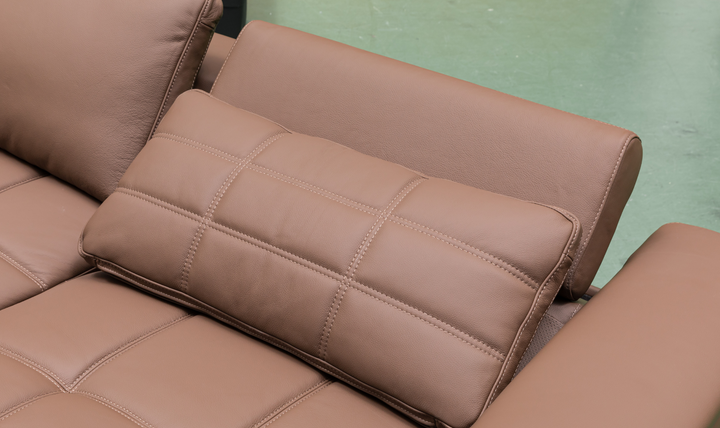 Klaussner Serenity 3 Seater Leather Power Reclining Sofa With Two Power Recliners in Brown