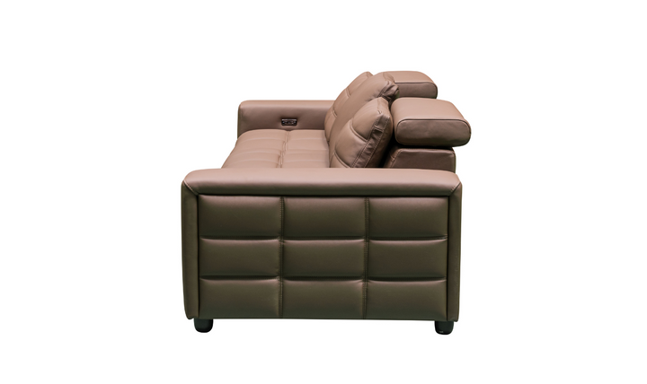 Klaussner Serenity 3 Seater Leather Power Reclining Sofa With Two Power Recliners in Brown