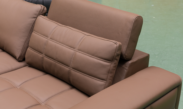 Klaussner Serenity 3 Seater Leather Power Reclining Sofa With Two Power Recliners in Brown