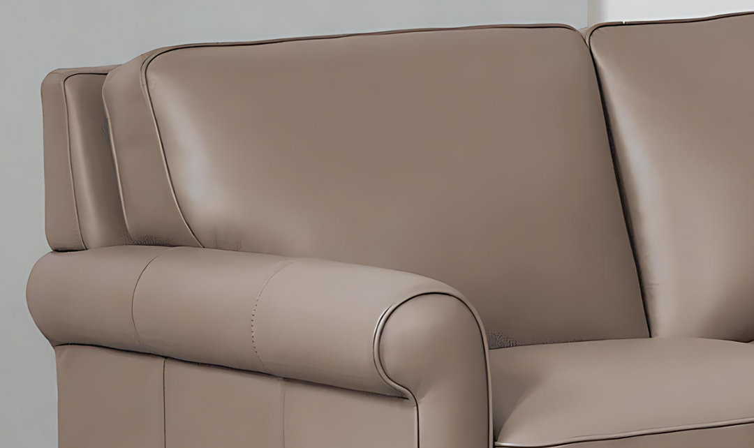 Laguna 2-Seater Leather Loveseat With Rolled Arms