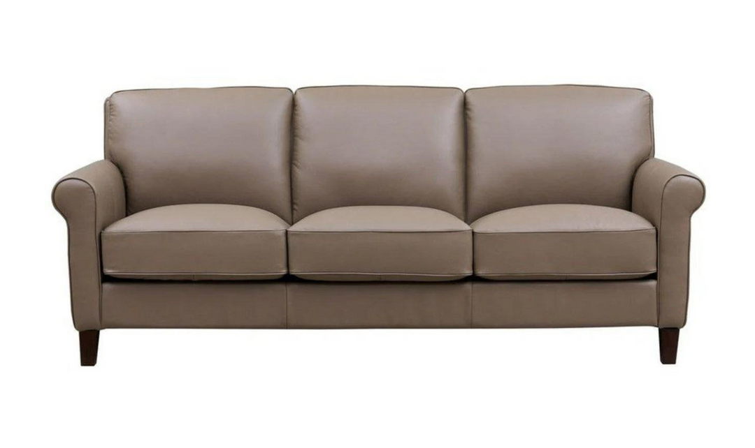 Laguna 3-Seater Leather Sofa With Rolled Arms