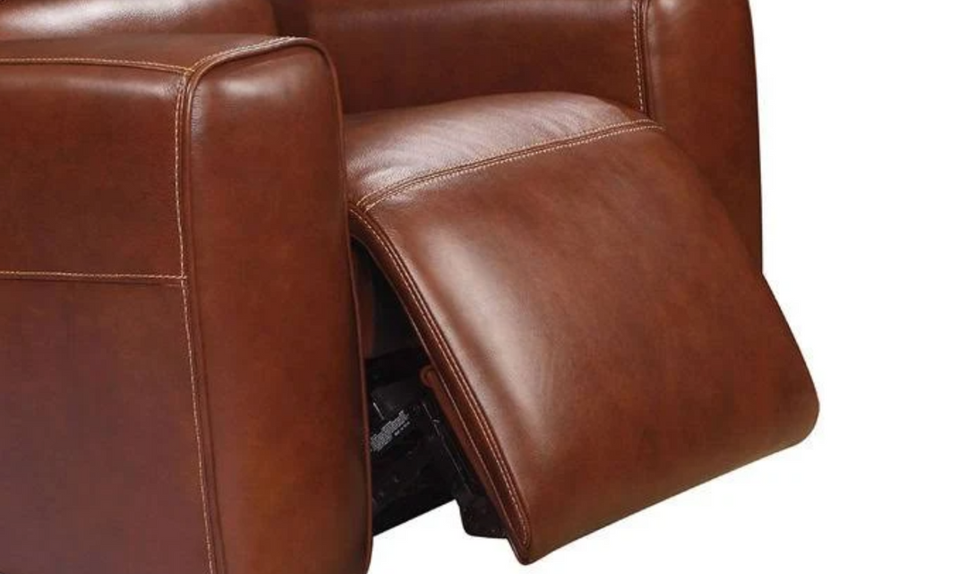 Leather Italia Broadway Power Reclining Living Room Set in Brown-Jennifer Furniture