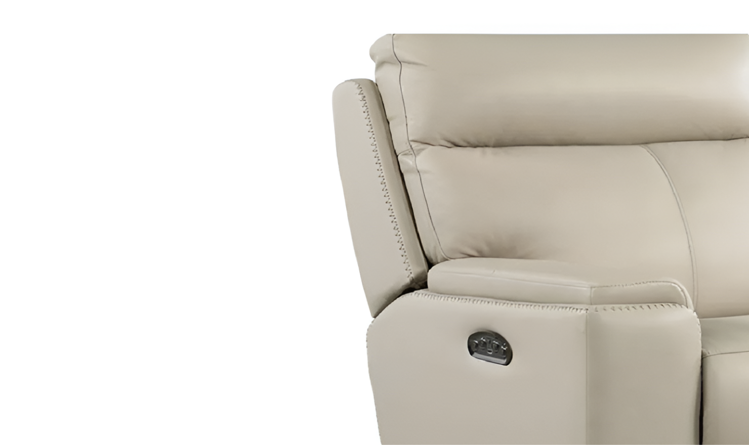 Leather Italia Bryant 3-Seater Taupe Power Reclining Leather Sofa