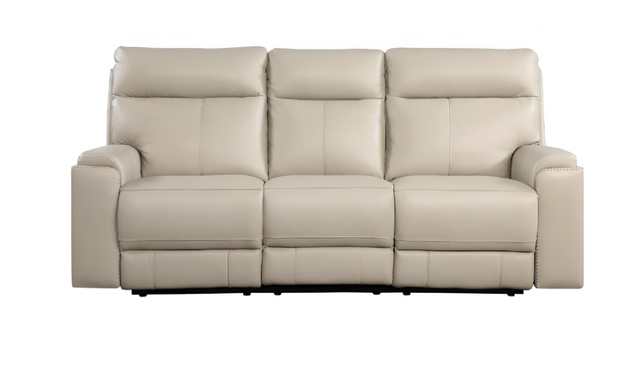 Leather Italia Bryant 3-Seater Taupe Power Reclining Leather Sofa