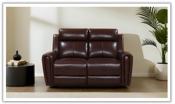 Leather Italia Jonathan Power Reclining Leather Loveseat with USB Port-Jennifer Furniture