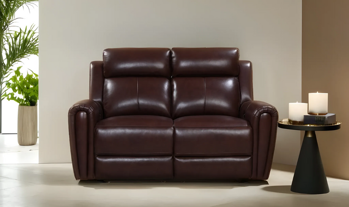 Leather Italia Jonathan Power Reclining Leather Loveseat with USB Port-Jennifer Furniture