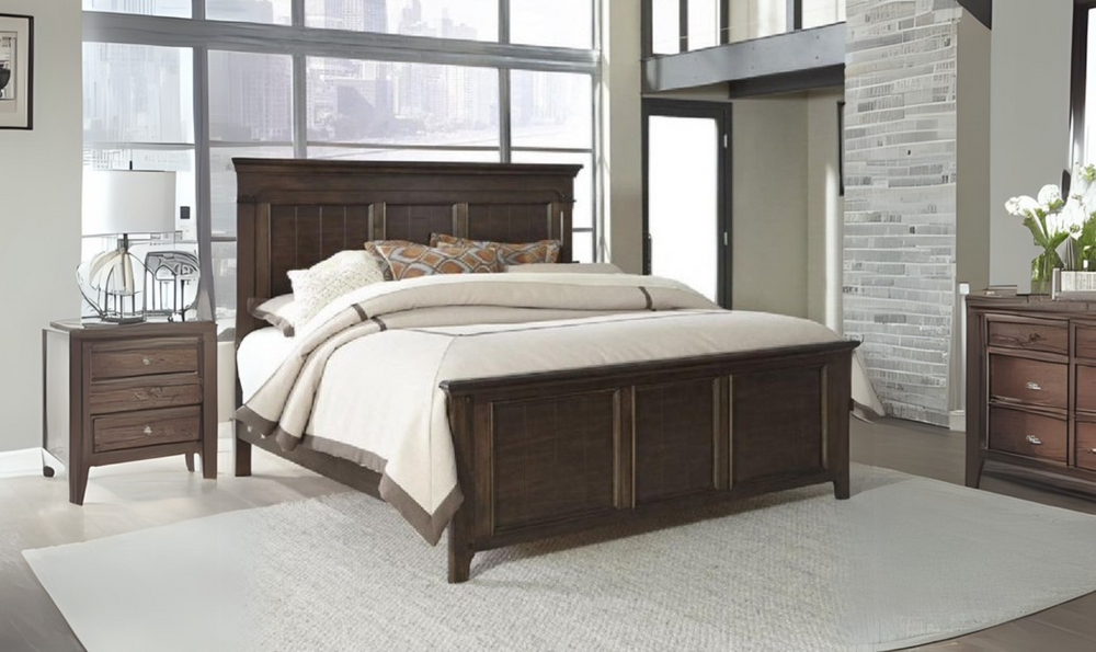 Liberty Furniture Saddlebrook King Panel Bed in Tobacco Finish-jennifer furniture