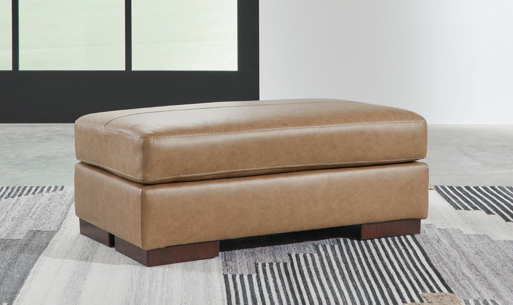 Lombardia Rectangle Firmly Cushioned Ottoman In Leather-Jennifer Furniture