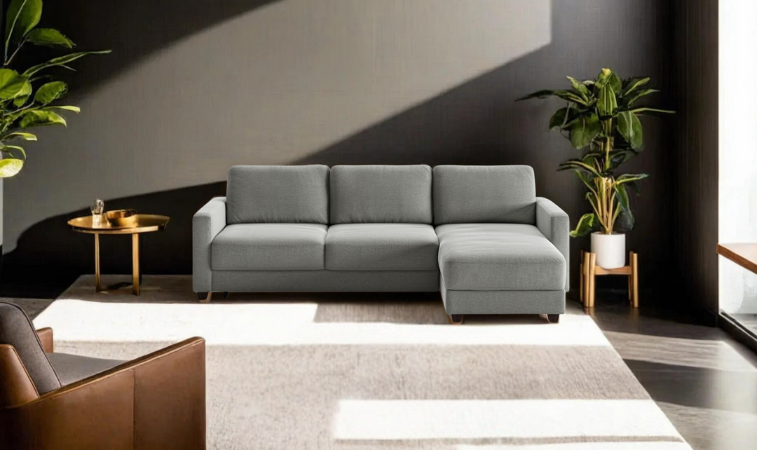 Luonto Hampton L-Shaped Fabric Sectional Sofa Sleeper with Reversible Chaise