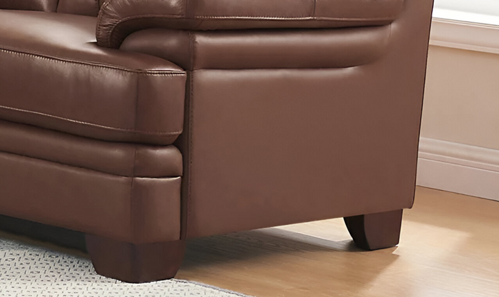 Luxor 2-Seater Leather Loveseat With Cushion Arms