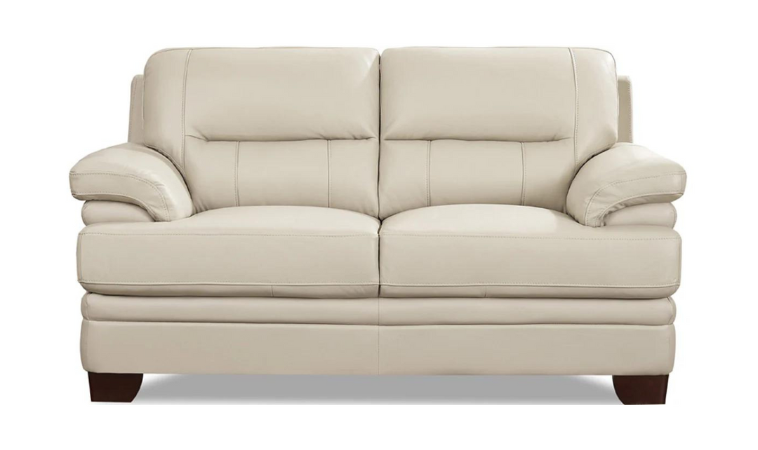 Luxor 2-Seater Leather Loveseat With Cushion Arms