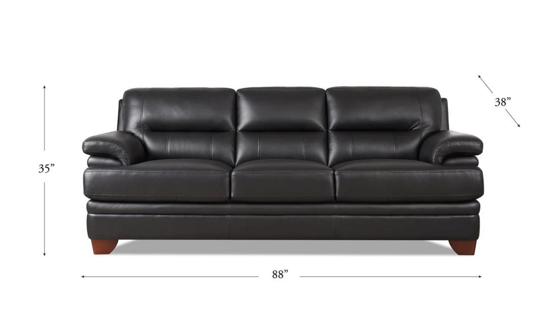 Luxor 3-Seater Leather Sofa With Cushion Arms-Jennifer Furniture