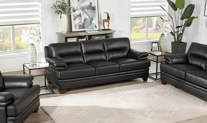 Luxor 3-Seater Leather Sofa With Cushion Arms-Jennifer Furniture